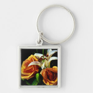 Lilly and roses key ring