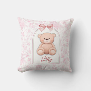 Lilly Custom Pink Teddy Bear Nursery Design Cushion
