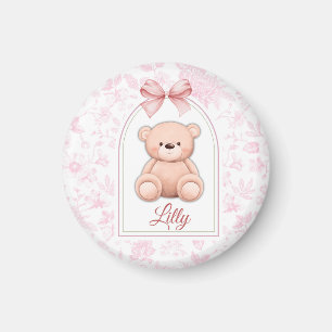 Lilly Custom Pink Teddy Bear Nursery Design Magnet
