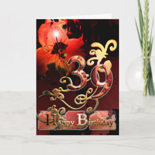 Lilly Dream flower Happy  39 Birthday floral Card
