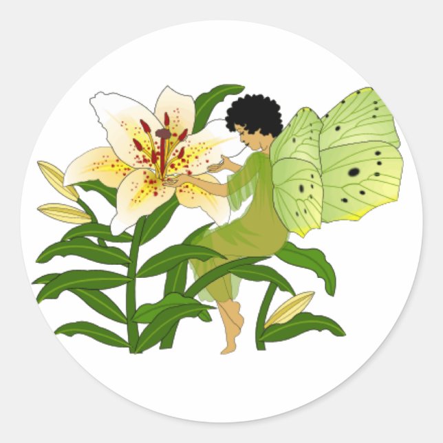 Lilly Fairy Classic Round Sticker (Front)