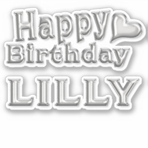 Lilly Happy Birthday silver Sticker