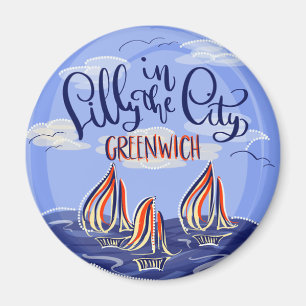 Lilly in the city Greenwich Magnet