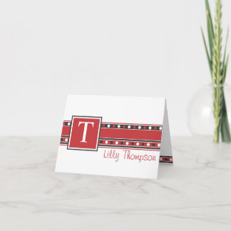 Lilly Note Card - Red and Black