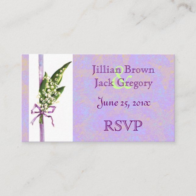 Lilly of the Valley BRIDAL RSVP card (Front)