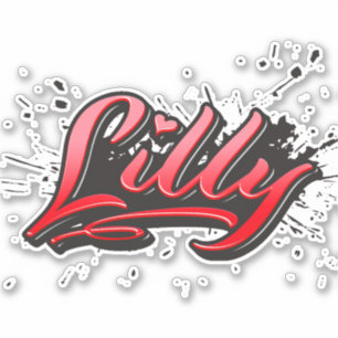 Lilly red Heart Graffiti Aufkleber Sticker