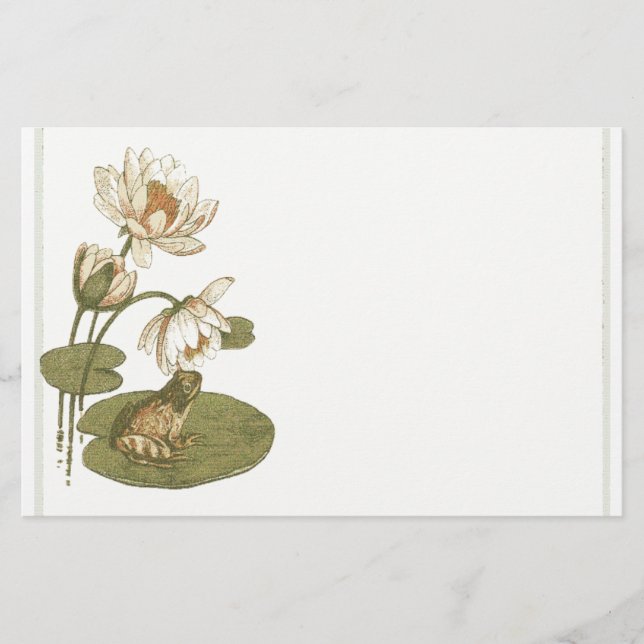 Lillypad and Frog Stationery (Front)