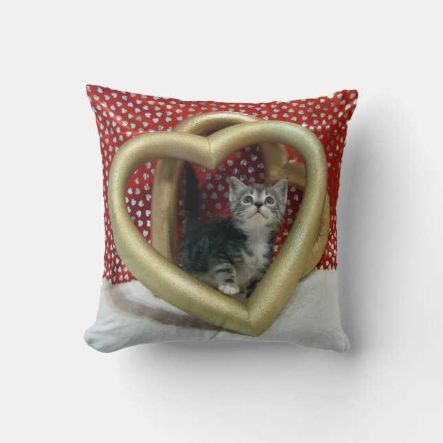 Lilo's Love - Cat / Kitten Throw Pillow (Front)