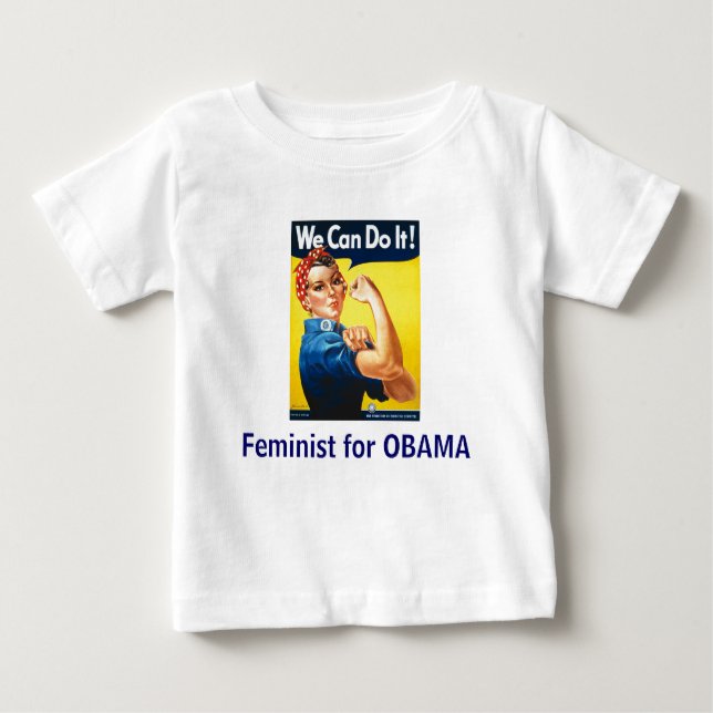 Lilttle Feminist for OBAMA Baby T-Shirt (Front)