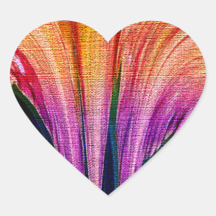 Lily Abstract Burgundy Lily Softened - Enhanced Heart Sticker