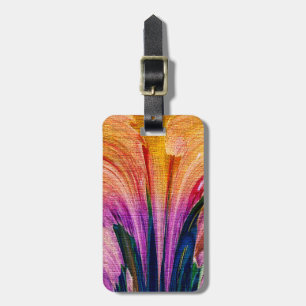 Lily Abstract Burgundy Lily Softened - Enhanced Luggage Tag