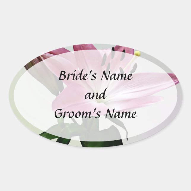 Lily and Bud Save the Date Oval Sticker (Front)