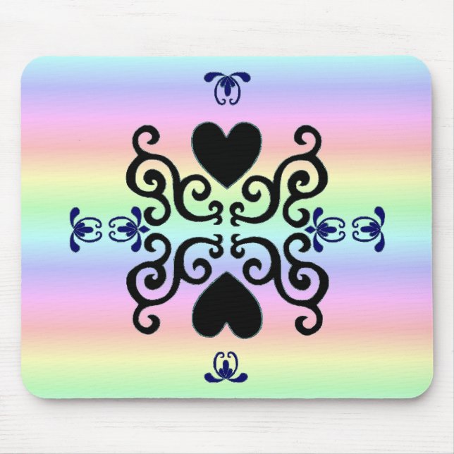Lily and Heart- rainbowart Mouse Pad (Front)
