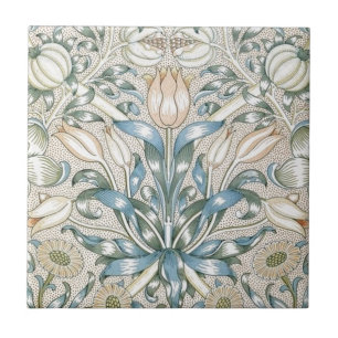 Lily and Pomegranate Vintage Floral Art Design Ceramic Tile