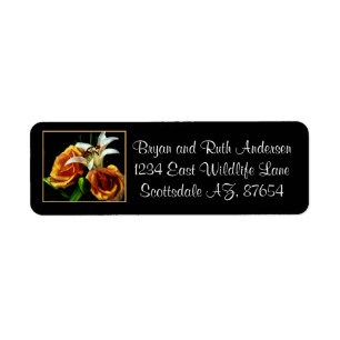 Lily and roses return address label