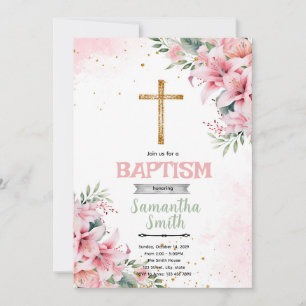 Lily Baptism Invitation