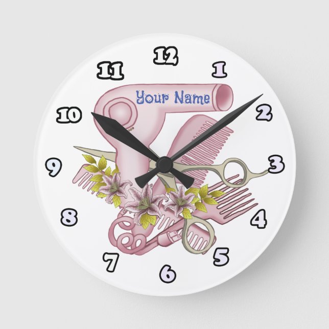 Lily Beautician Round Clock (Front)