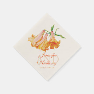 Lily bell fine art name wedding date paper napkin