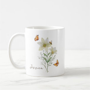 Lily Birth Month Flower Coffee Mug