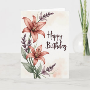 Lily Blossom Birthday Card