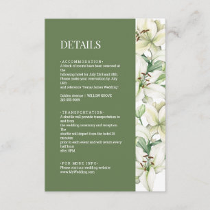 LILY Blossom Elegance Wedding Details Enclosure Card