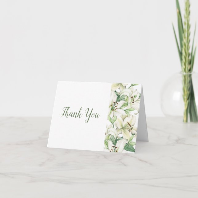 LILY Blossom Elegance Wedding Thank You Card (Front)