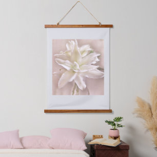 Lily Blossoms Blush Wood Topped Wall Tapestry