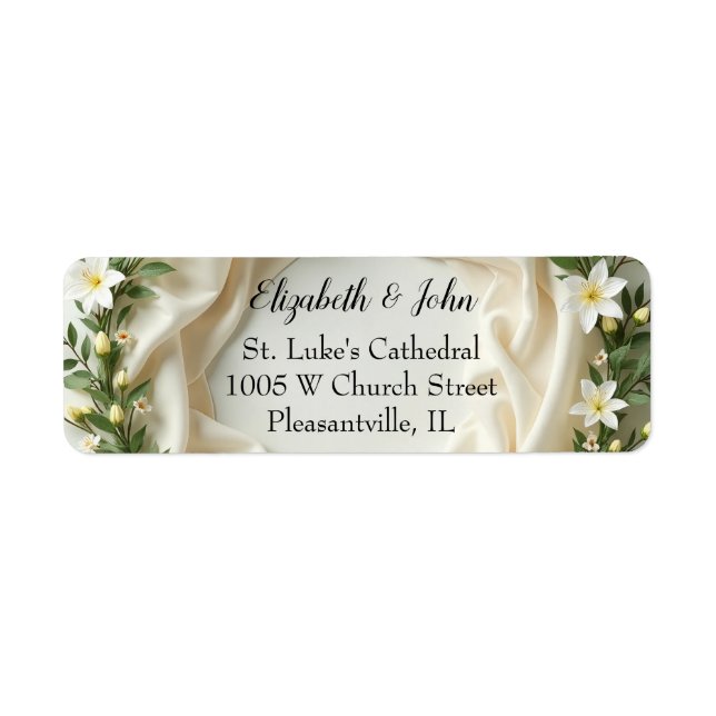 Lily Bridal Wreath Return Address Label (Front)