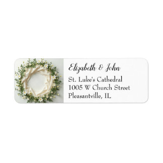 Lily Bridal Wreath Return Address Label
