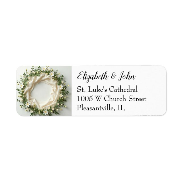 Lily Bridal Wreath Return Address Label (Front)