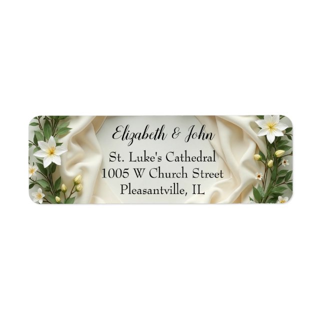 Lily Bridal Wreath Return Address Label (Front)