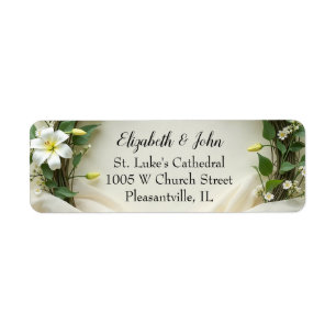 Lily Bridal Wreath Return Address Label