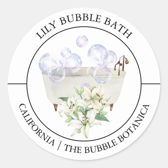 Lily Bubble Bath label (Front)