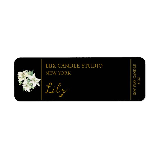 Lily Candle Label Return Address Label (Front)