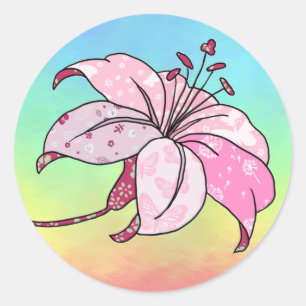 lily classic round sticker