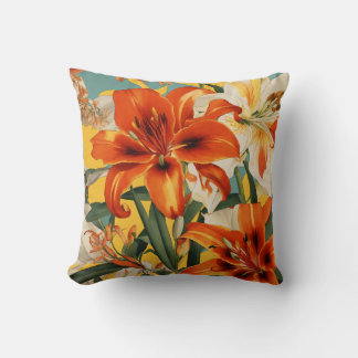 Lily Collage Scarf Design Mockup Cushion