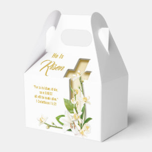 Lily Cross Scripture Easter He Is Risen Favour Box