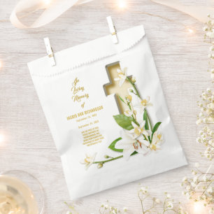 Lily Cross Scripture Memorial Favour Bag