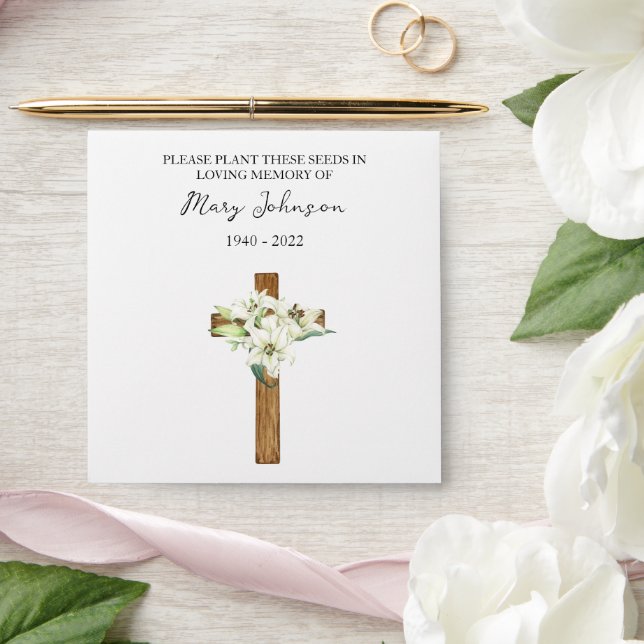 Lily Cross Seed Packet Funeral Envelope (Wedding)
