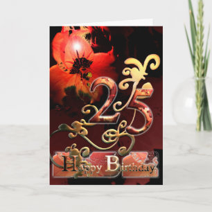Lily Dream flower Happy 25 Birthday ornate Card