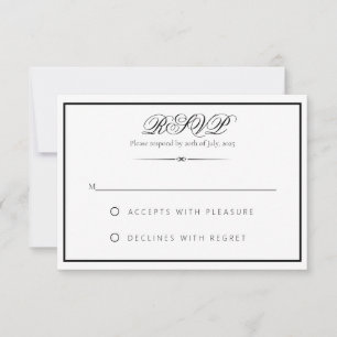 Lily - Elegant Monochrome RSVP Response Card