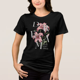 Lily Floral Typography Watercolor Artwork Tri-Blend Shirt