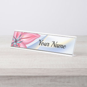 Lily Flower Desk Name Plate
