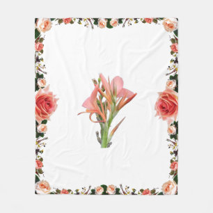 Lily Flower Fleece Blanket