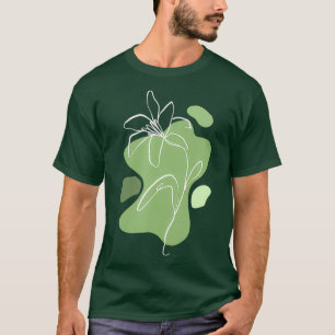 Lily Flower Horticulturist Gardener Floral Line T-Shirt