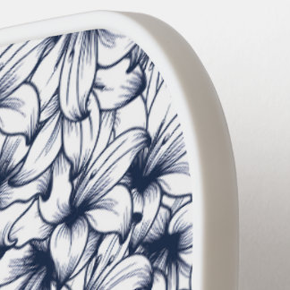 Lily Flower Ink Sketched Pattern Pickleball Paddle