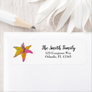 Lily Flower Painting Illustration Return Address Label
