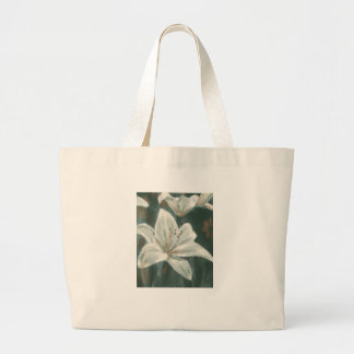 Lily Flower Painting Large Tote Bag