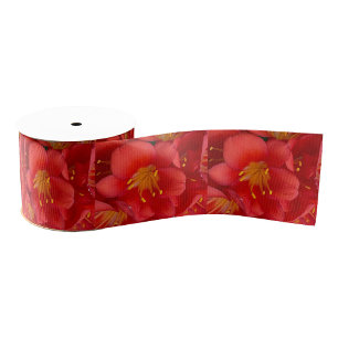 Lily Flower Photo Ribbon Grosgrain Ribbon