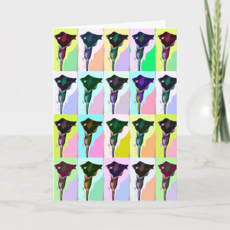 Lily Flower Pop Art Greeting Card